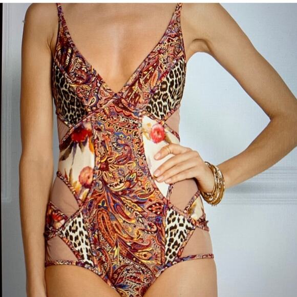 Zimmermann Tan and Pink One Piece Swimsuit - Picture 2 of 11